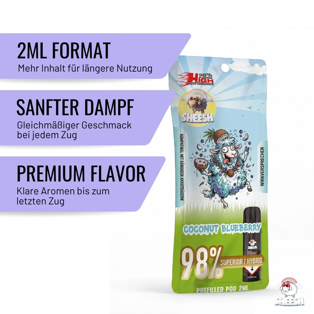 SHEESH - Superior Pod - Coconut Blueberry - 2ml Pod