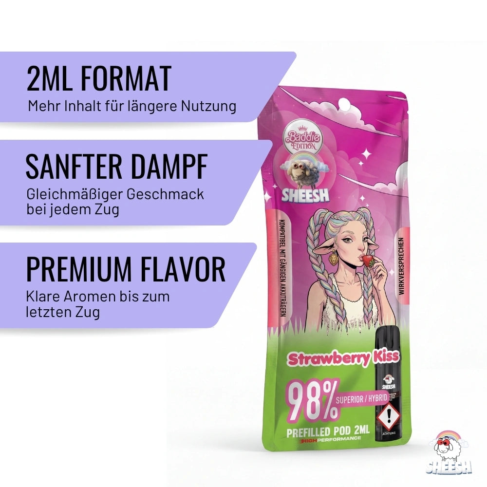 SHEESH - Superior Pod (Baddie Edition) - Strawberry Kiss - 2ml Pod