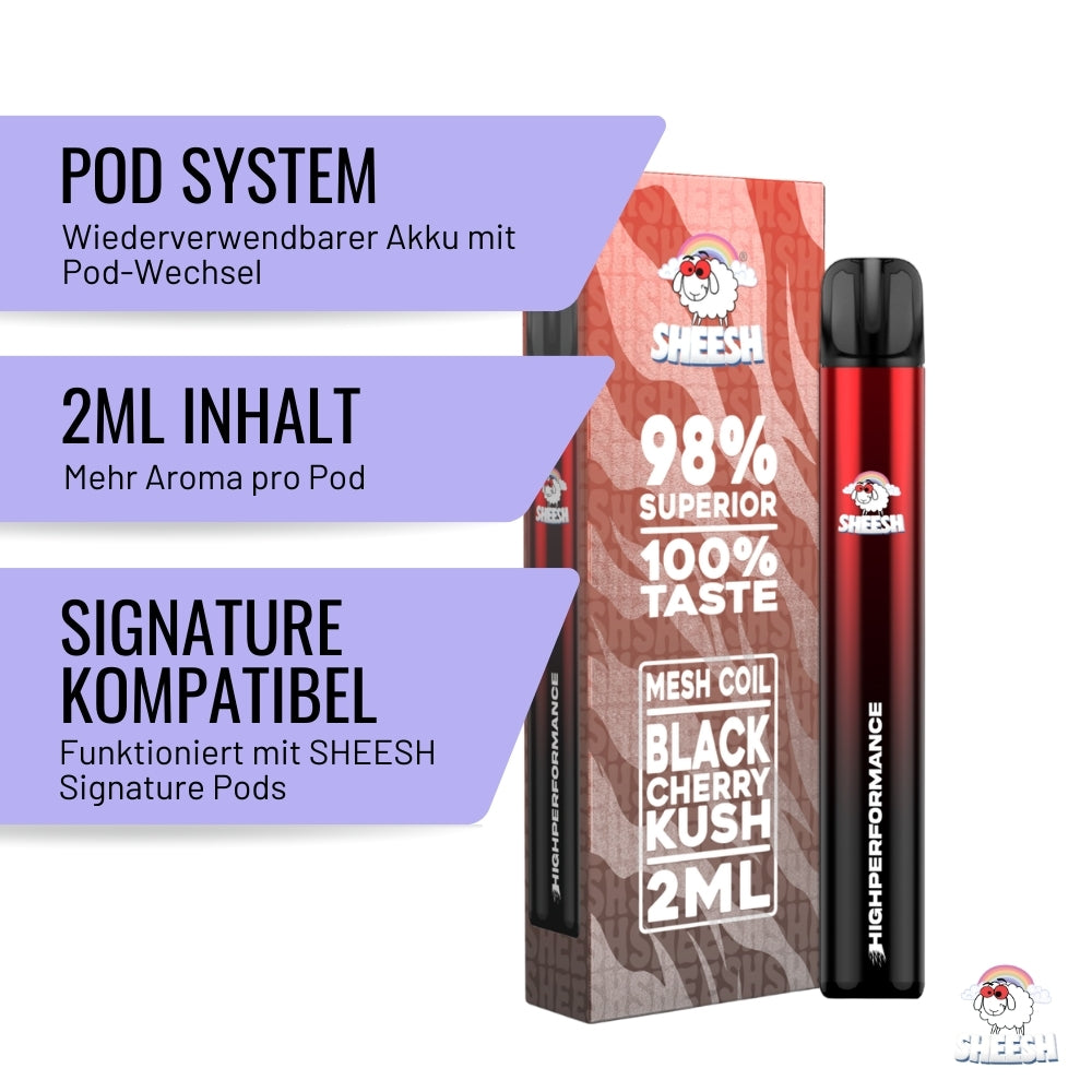 SHEESH - True Taste Line - Black Cherry Kush - Vape supérieur 2 ml